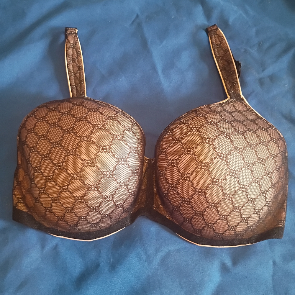 Soma Black Patterned Lace Bra